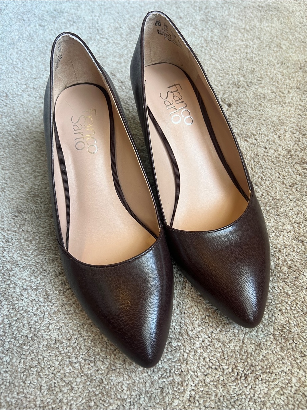 Fanco Sarto Frankie Leather Wedge Pump